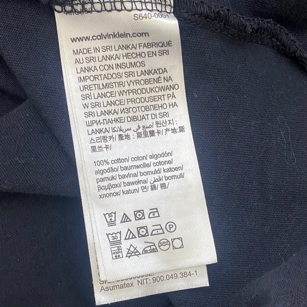 Calvin Klein Black Tee with White CK Logo - Picture 5 of 7